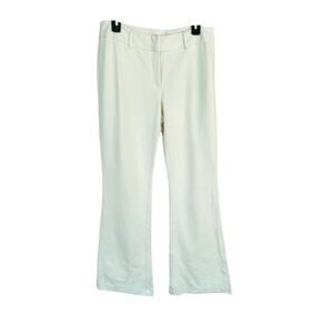Chicos Ultimate Fit Ivory Cream Pants Belt Loops Zip 1.5 (M 10) CLassy Ofifce